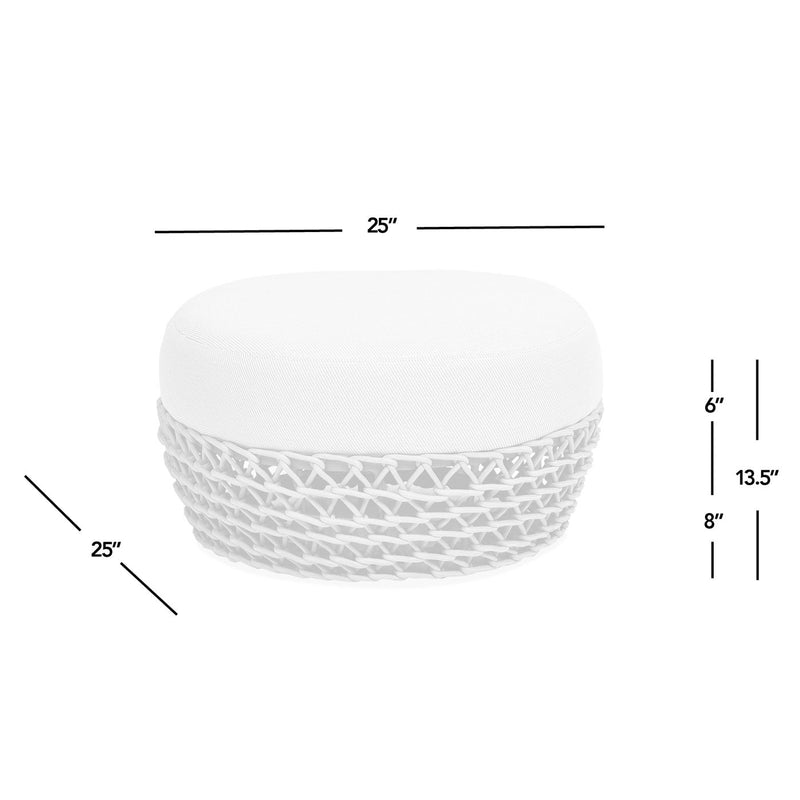 Willow - Round Upholstered Patio Ottoman