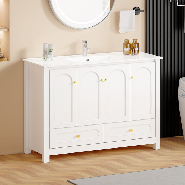Bathroom Vanity With Sink Combo, 4 Soft Close Doors And 2 Drawers