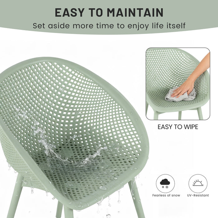2 Piece Durable Single Chair With Hollow Out Design