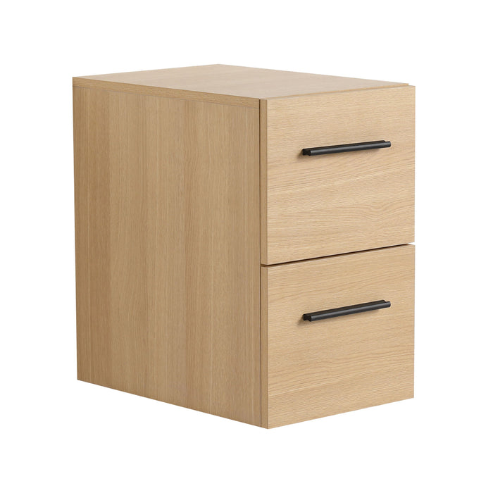 Floating Bathroom Vanity Drawer Base, Wall Mounted Storage With 2 Drawers - Light Oak