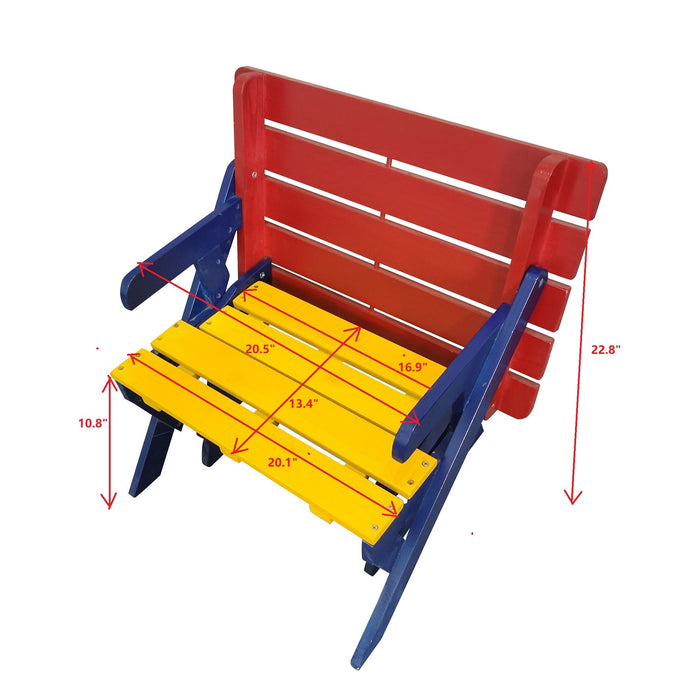 Kids Multi-Functional Arm Chair, Table With 2 Benches All-In-One Set