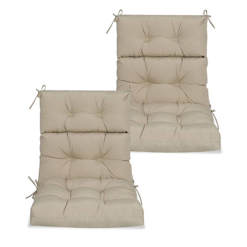 2 Piece High Back Patio Chair Cushion Set