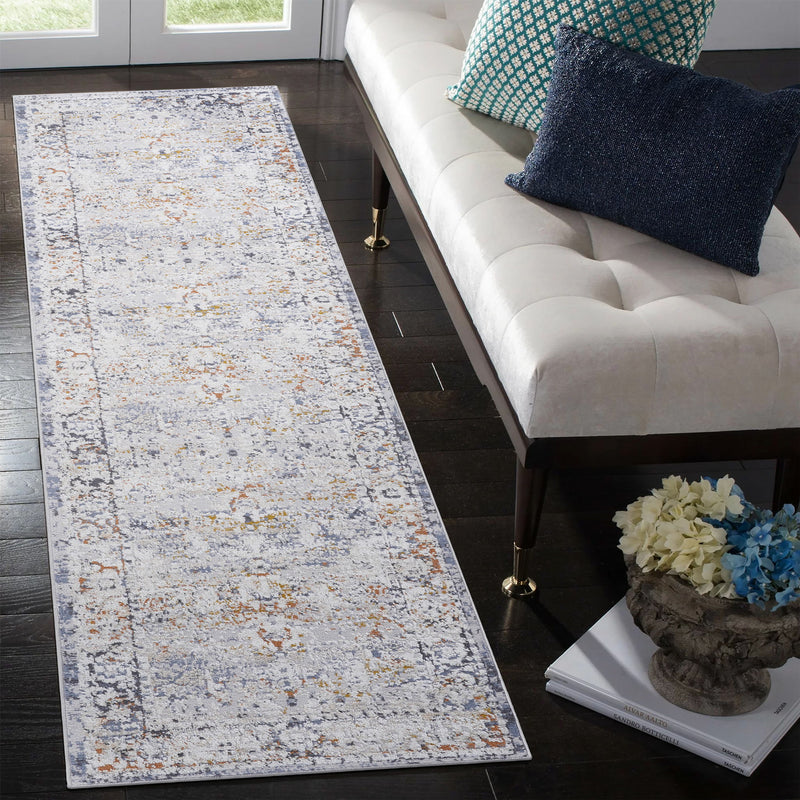Payas - 2' X 8' Traditional Runner Rug - Ivory / Gray