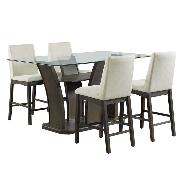 Dapper - Rectangular Counter Dining 5 Piece Set (Table And Four Chairs) - Walnut