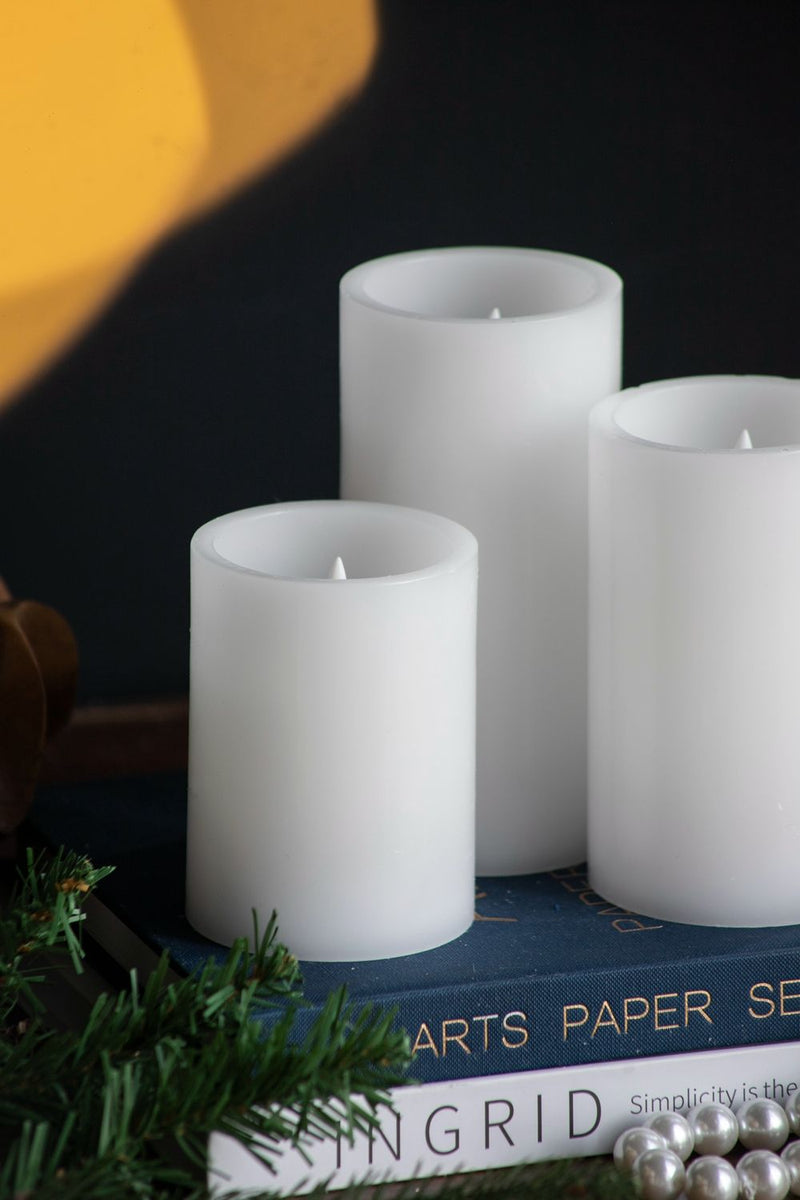 LED Candles With Remote Timer (Set of 3) - White
