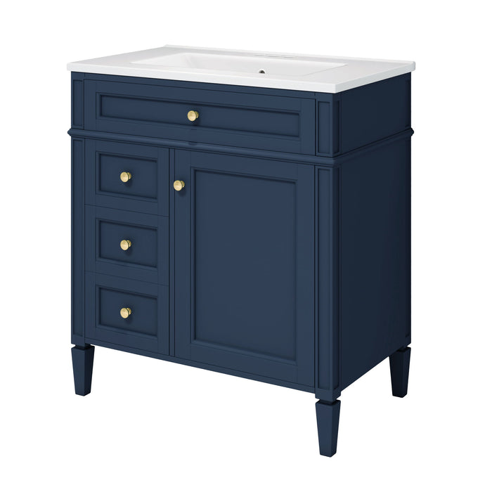 Bathroom Vanity With Top Sink, Storage Cabinet With 2 Drawers, Tip Out Drawer