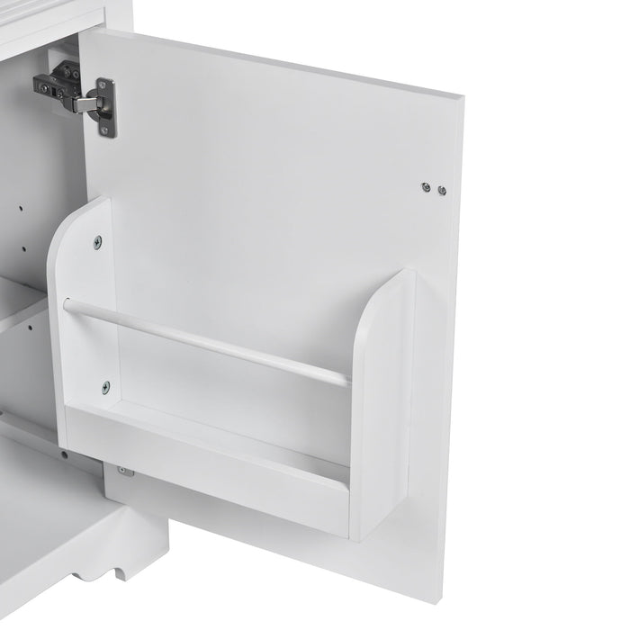 Elegant Bathroom Vanity With Ceramic Sink, Soft Close Door, Adjustable Shelf