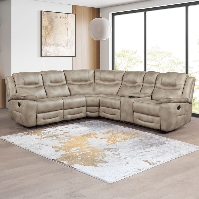 Shelton - 3 Piece Manual Reclining Sectional - Brown
