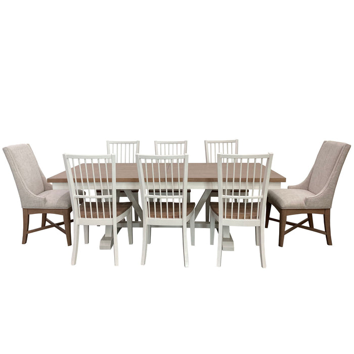 Americana Modern Dining - Trestle Dining Table With Extensions - Cotton