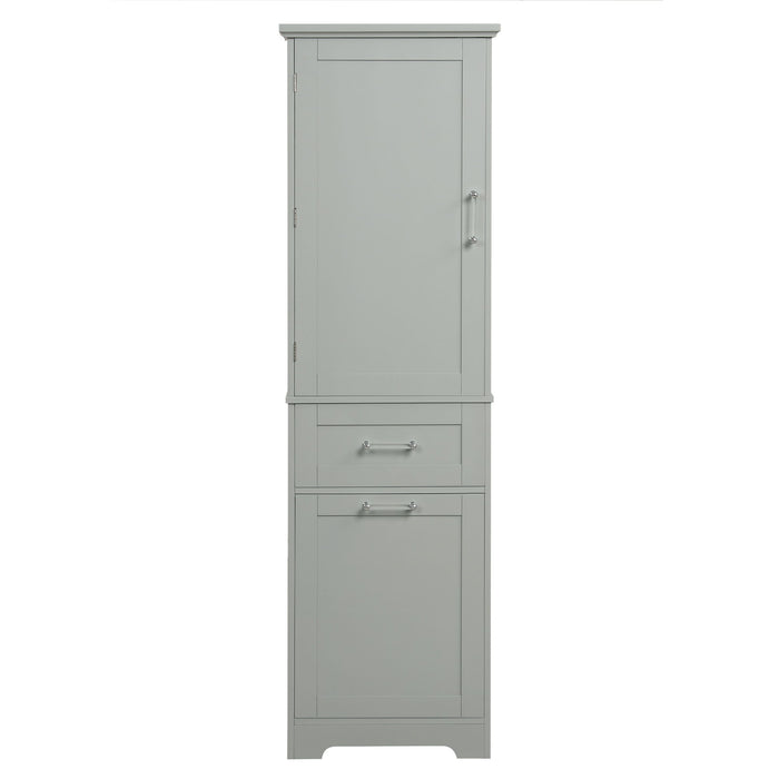 Tall Freestanding Bathroom Storage Cabinet With Adjustable Shelf And 2 Drawers