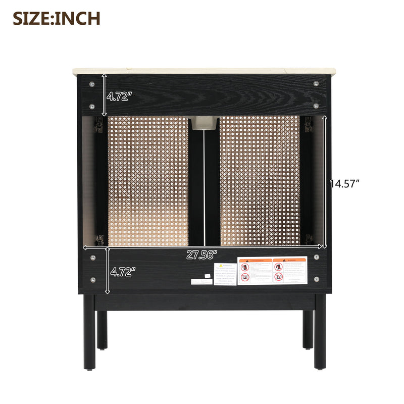 Bathroom Vanity With Soft Closing Mechanism - Black