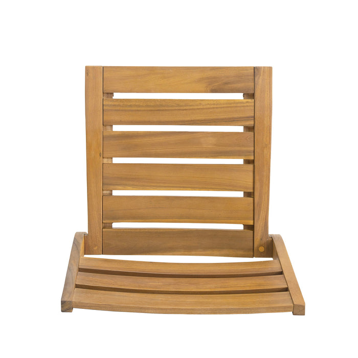 Outdoor 3 Pieces Dining Set, Round Bistro Set - Teak