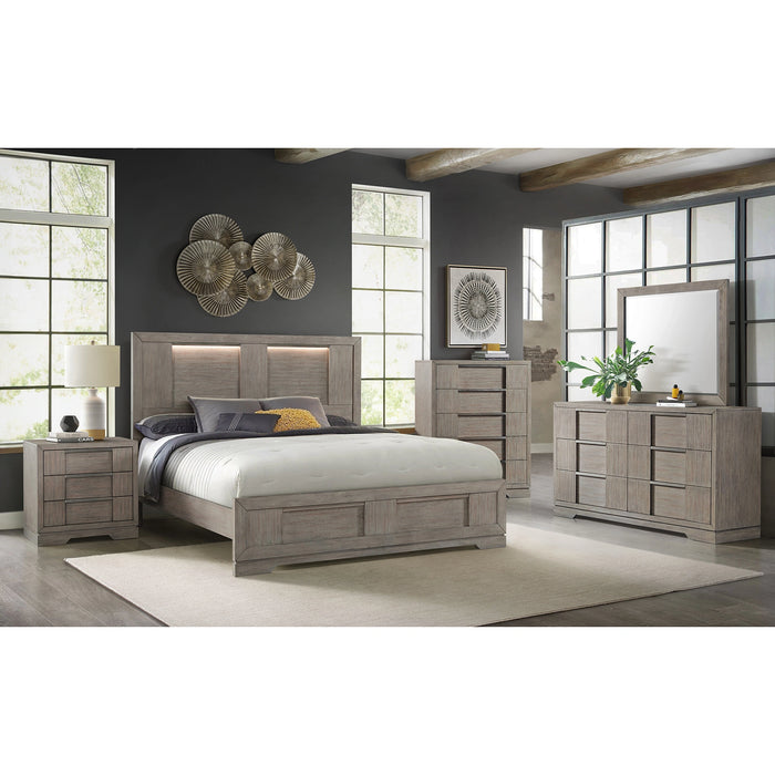 Kelis 3-Drawer Nightstand with USB in Grey