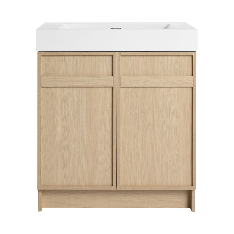 Freestanding Bathroom Vanity With Resin Sink & Soft Close Cabinet Doors
