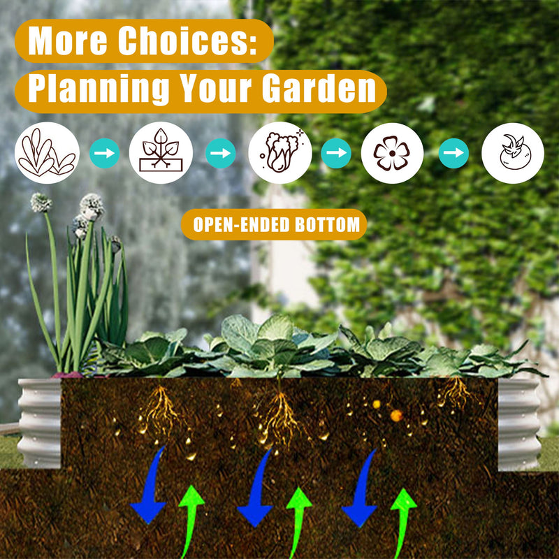 Heavy Duty Galvanized Raised Garden Bed Kit For Vegetables, Flowers & Herbs