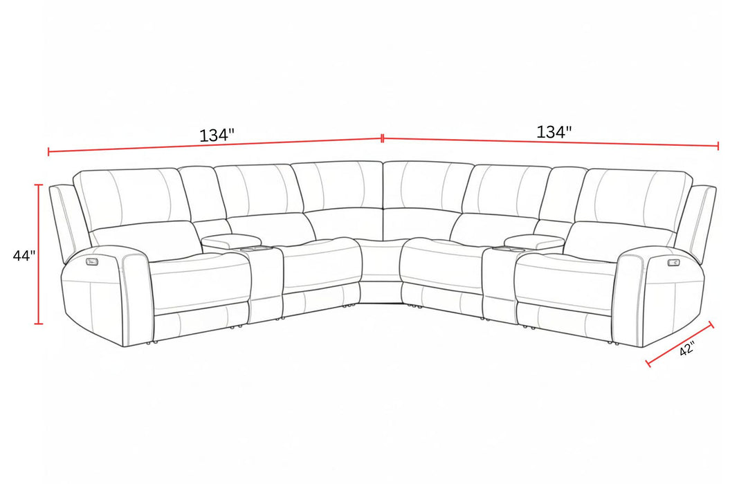 Belmont - Zero Gravity Power Reclining Sectional With Power Adjustable Headrests