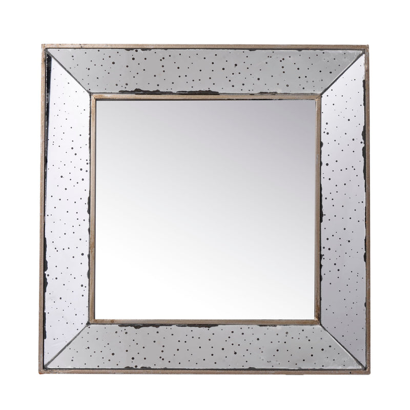 Distressed Accent Mirror, Traditional Style Framed Wall Mirror For Living Room