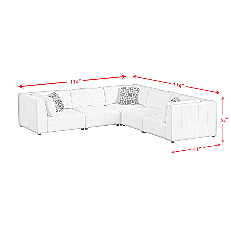 Zandara - 5 Piece Modular Set Sectional With Ottoman - Beige