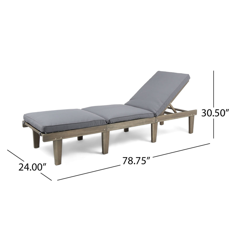 Ariana - Wood Chaise Lounge With Cushion