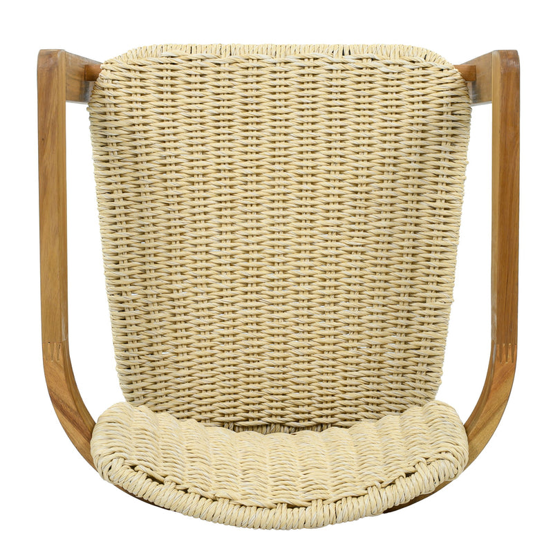 Outdoor Accent Armchairs For Patio (Set of 2) - Natural / Teak