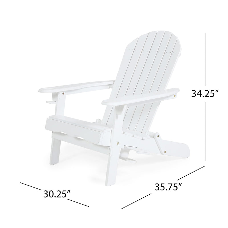 Zenithia - Outdoor Foldable Adirondack Chair With 2 Cup Holders