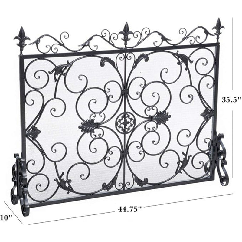 Darcie - Wrought Fireplace Screen, Ornate Design
