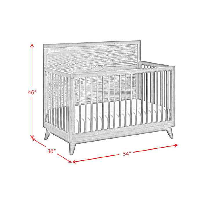 Malia - Crib With High Headboard And Guardrail - Walnut