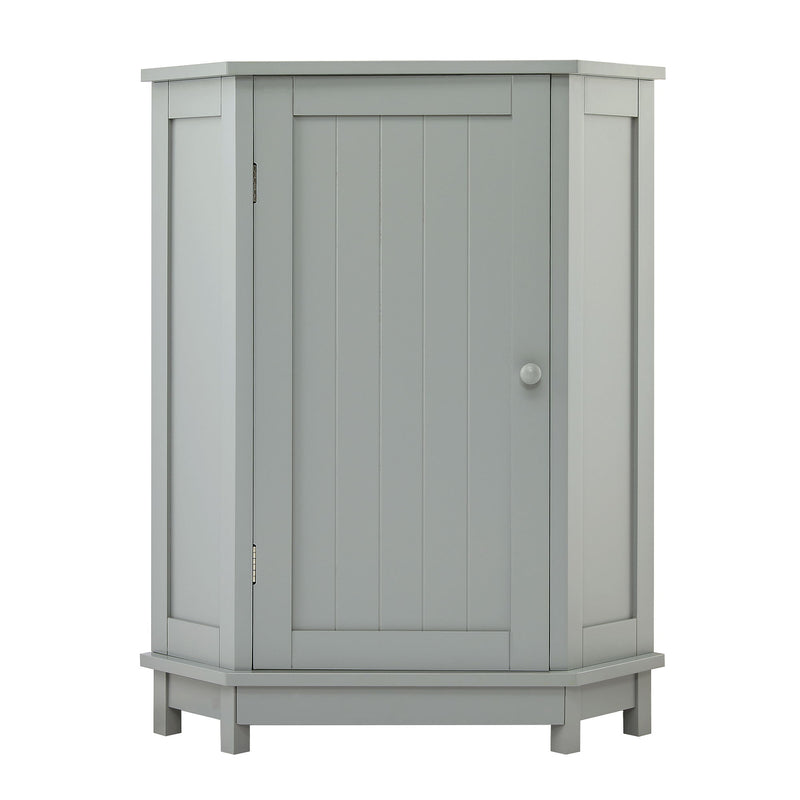 Triangle Corner Bathroom Cabinet With Adjustable Shelf, Storage Unit - Gray