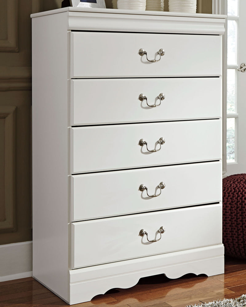 Anarasia - Five Drawer Chest - White