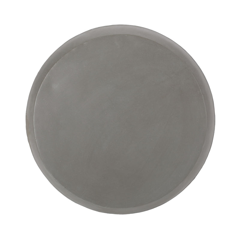 Outdoor Side Table With Cylindrical Shape - Light Gray / White