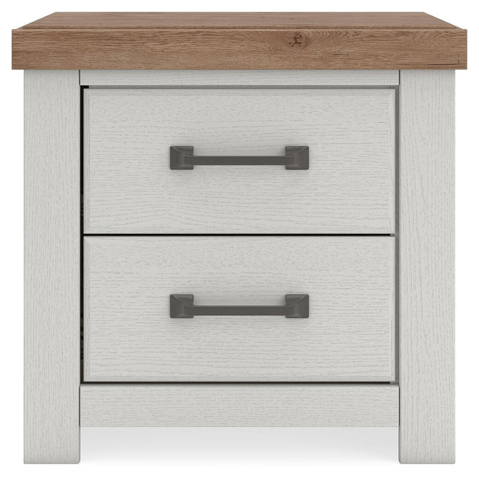 Savonport - Two Drawer Night Stand - White / Brown