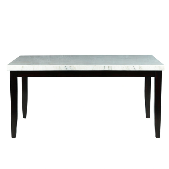 Steve Silver Westby White Marble Top Dining Table in Ebony Wood