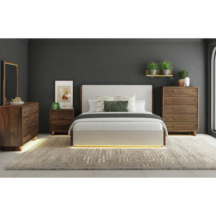 Brisbane - Upholstered Bed With Boucle And LED