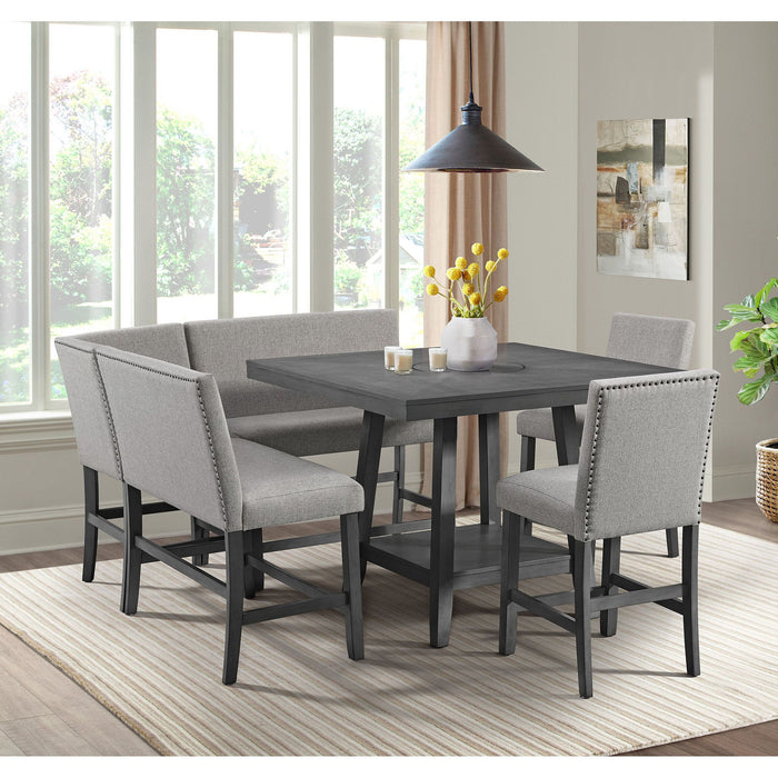 Seneca - Counter Corner Bench With Upholstered Back