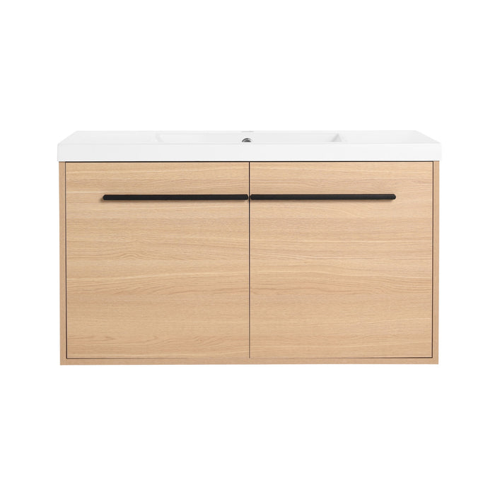 Bathroom Vanity Set With Resin Countertop Sink, 2 Doors