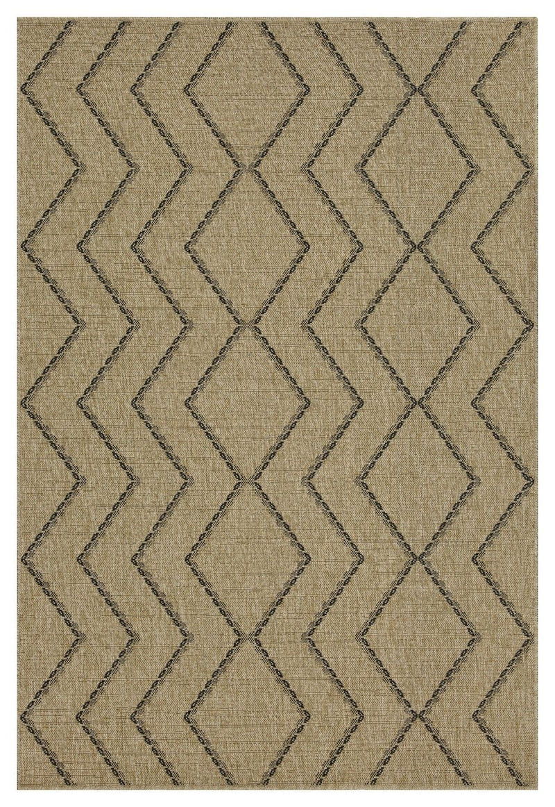 Earth - 5'3" X 7'3" Indoor, Outdoor Area Rug - Black, Natural