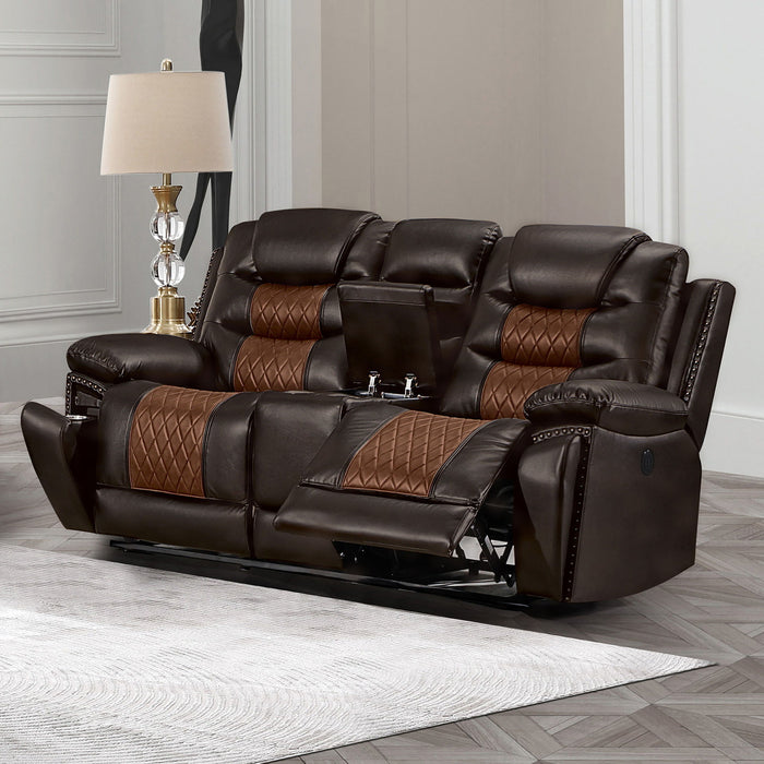 Nikko - Console Loveseat With Dual Recliners