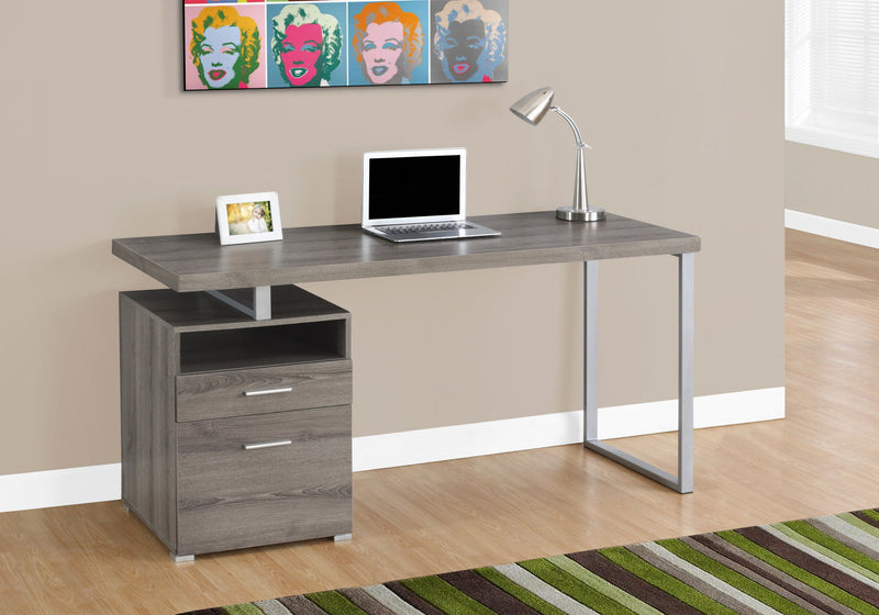 Computer Desk For Home Office, Laptop, Left, Right Set Up, Storage Drawers - Taupe