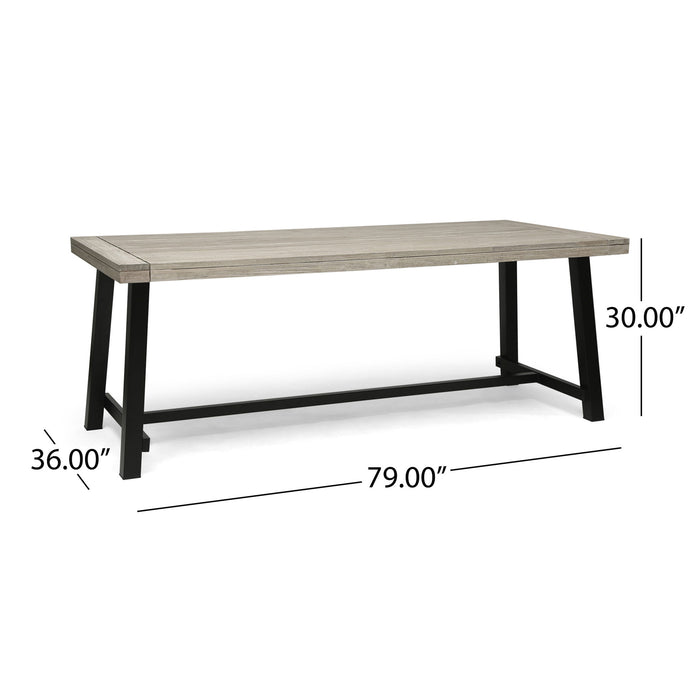 Equilibrium - Outdoor Dining Table With Wooden Frame And Slat Top