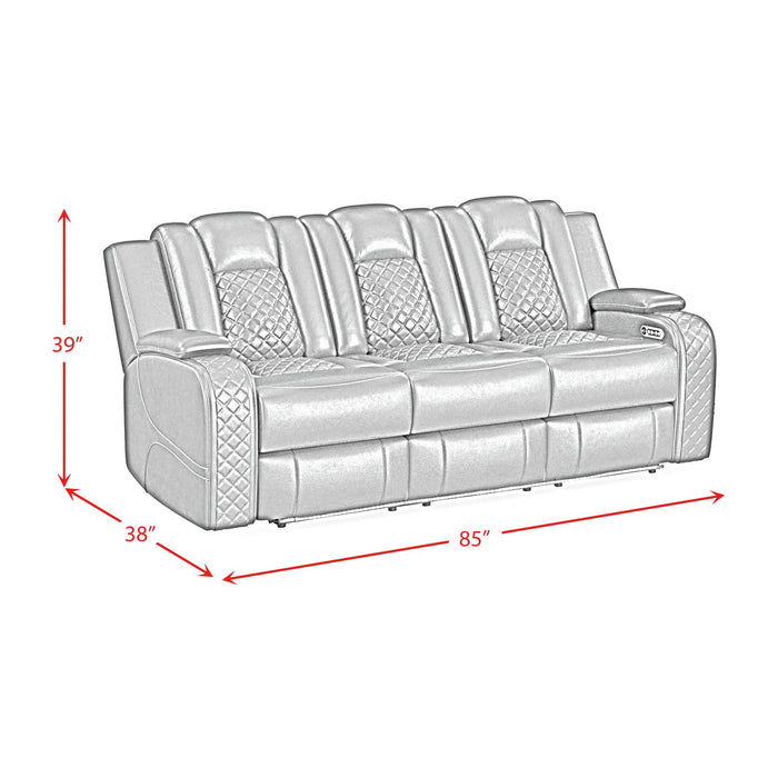 Carlo Power Motion Sofa with Power Headrest, Dropdown Table, Power Strip, LED and Reading Light