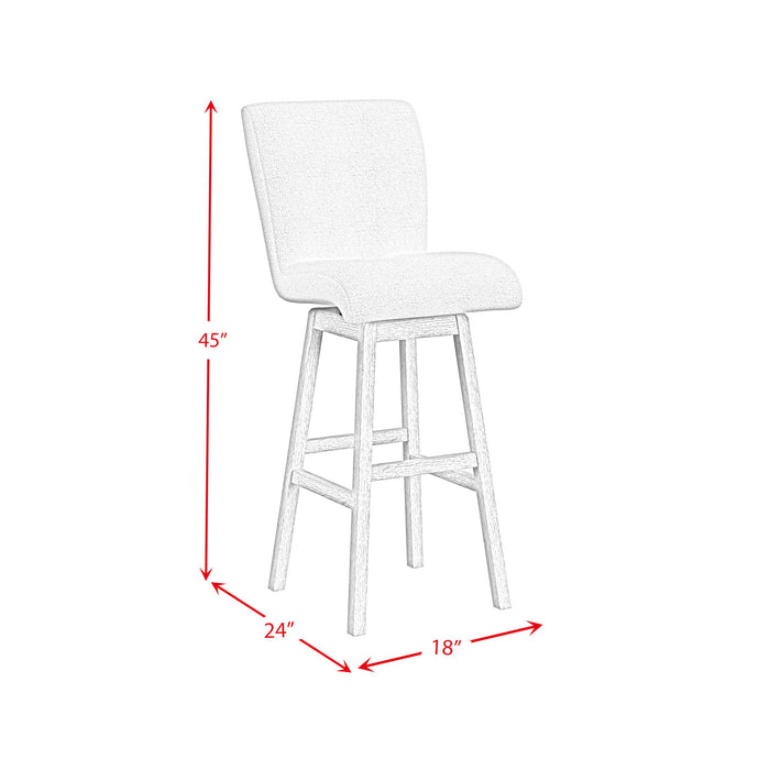 Cambrie - Upholstered Swivel Bar Stool With Boucle (Set of 2) - Beige / Natural