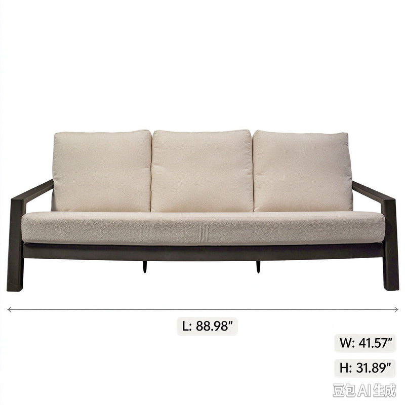 Verona - Seating Sofa - Dark Espresso / Gray / Off White