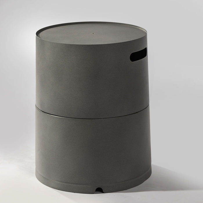 Propane Tank Cover Round Tank Holder Hide Away Side Table - Gray