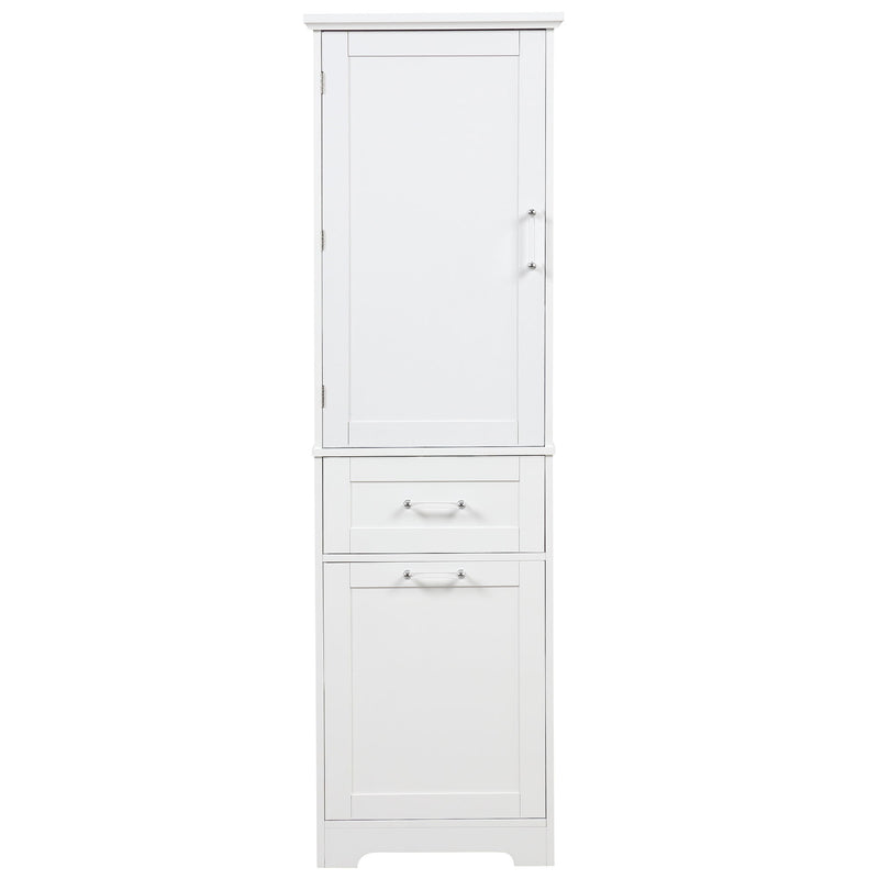 Tall Freestanding Bathroom Storage Cabinet With Adjustable Shelf And 2 Drawers