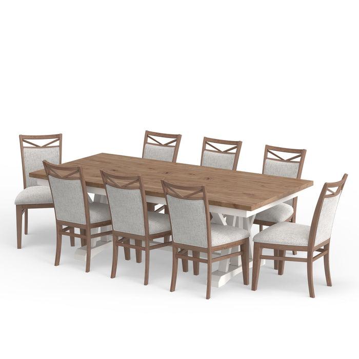 Americana Modern Dining - Trestle Dining Table With Extensions - Cotton