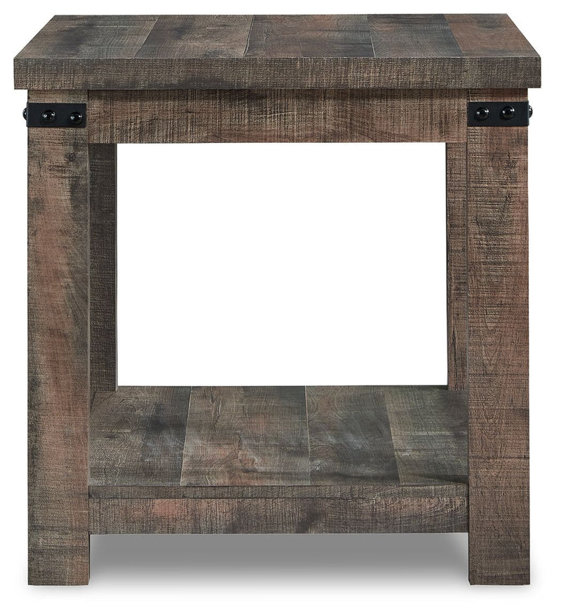 Hollum - Square End Table - Rustic Brown