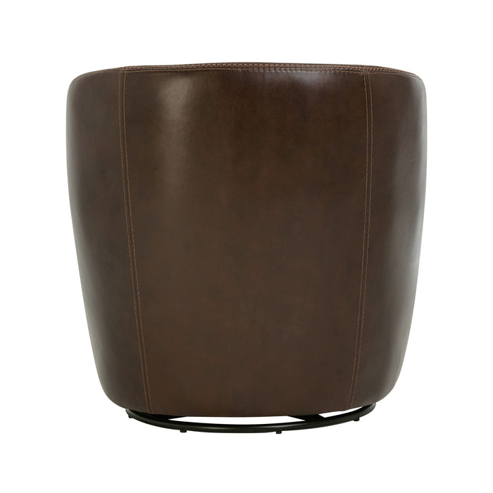 Barolo - 100% Italian Leather Swivel Club Chair (Set of 2)