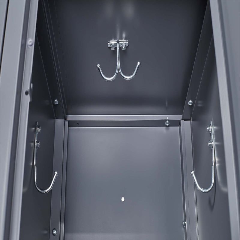 6 Door Lockers With Lock For Employees, Storage Cabinet For Home, Gym, Office, School, Garage - Gray