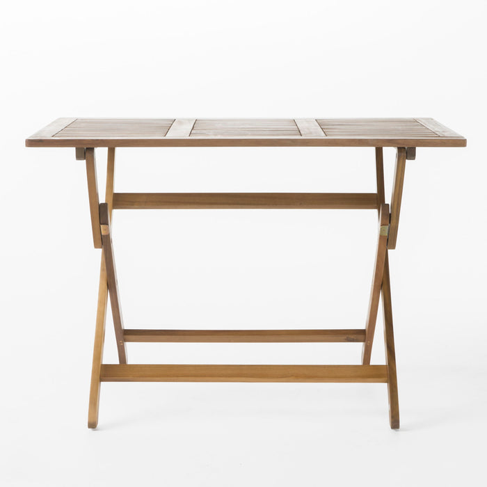 Blissique - Outdoor Foldable Wood Dining Table With Slat Design