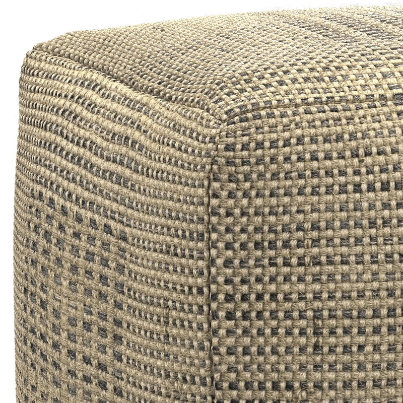 Delilah - Square Woven Pouf - Natural